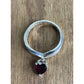 Vintage Avon Sterling Silver Garnet Red Heart Gemstone Dangle Ring Size 8.5