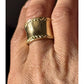 Gold Vermeil 925 Sterling Silver Wide Cigar Band Ring Diamond Cut Size 9