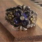 Barbara Bixby 925 18K Gold Multi Gemstone Flower Ring Size 8