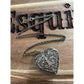 Vintage Sterling Silver Filigree Heart Pendant Necklace 925 Large Ornate Scroll
