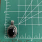 Sterling Silver Black Onyx Pendant 925 Greek Key Oval Cabochon Vintage Style