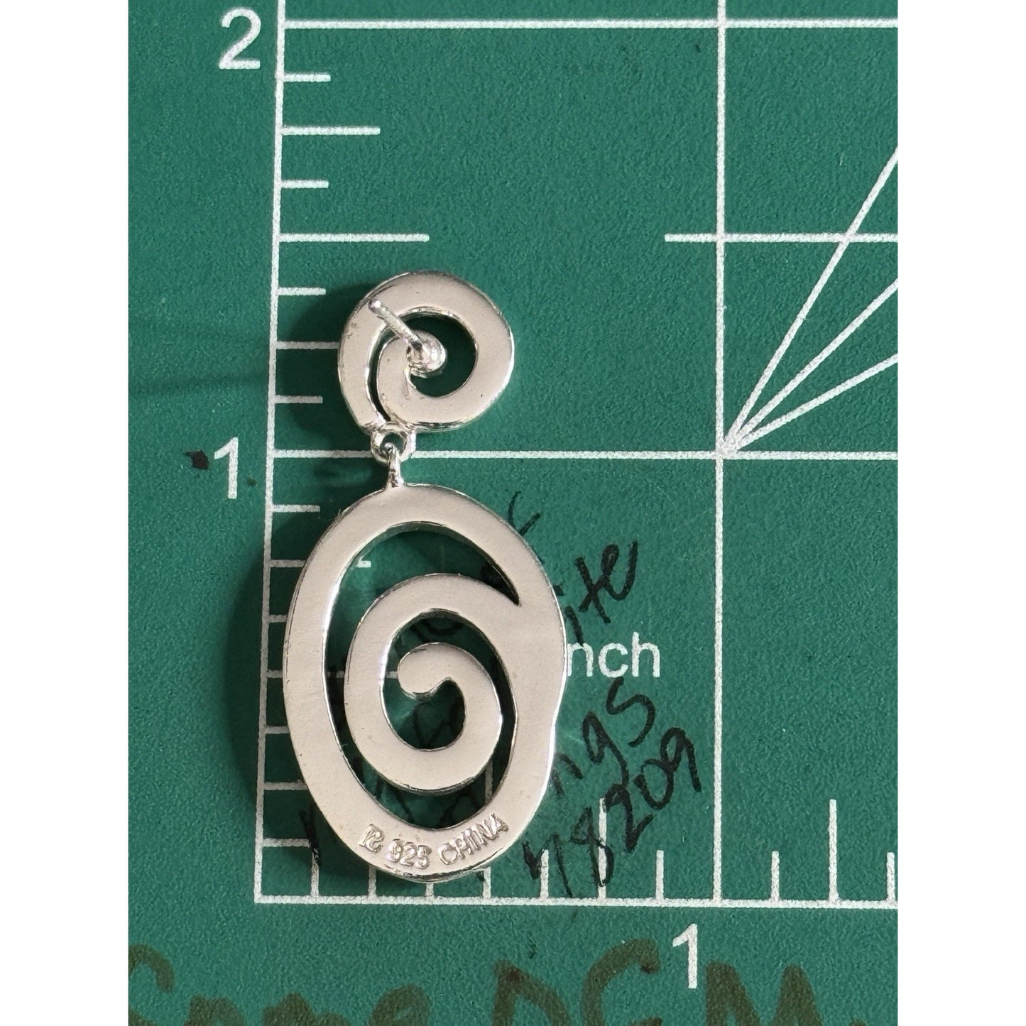 Sterling Silver Spiral Swirl Dangle Post Earrings 925 Modern Abstract 1.5” 9.9gr