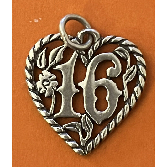 James Avery Retired Sterling Silver Vintage Sweet 16 Charm Pre-Owned