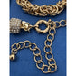 Premier Designs OPC 32” Heavy Byzantine Gold Tone Necklace 176g Rhinestone Caps