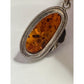 Vintage Baltic Amber Sterling Silver Pendant 17.9g 2” Tall Large Natural Amber