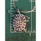 VINTAGE Chapal Zenray Rubies Sterling 925 TURTLE brooch / Pendant w/Necklace 22g