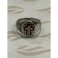 James Avery Retired Sterling Silver Band & 14kt Gold Cross Ring Size 5 Pre-Owned