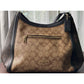 COACH KRISTY Shoulder Bag In Color Block Signature Canvas Khaki And Dark Brown