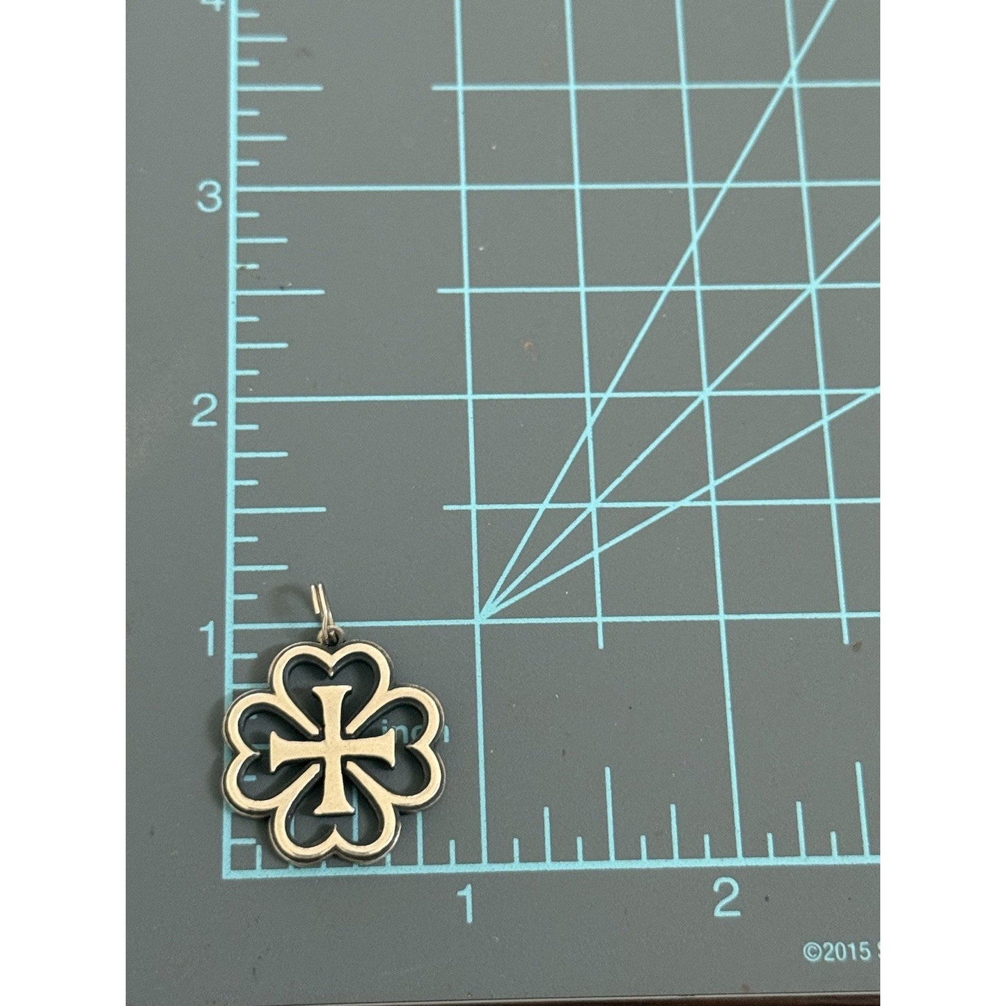 James Avery Sterling Silver Retired Hearts & Cross Pendant Pre-Owned