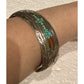 Signed Navajo J Nezzie Sterlin Silver Thunderbird Turquoise Coral Inlay Cuff 23g