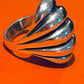 Preowned James Avery Vintage Retired Silver Scallop Dome Ring Size 9