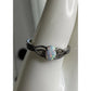 316L Stainless Steel White Opal Ring Lab Opal Solitaire Statement Ring Size 10