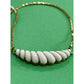 1981 Avon Gatsby Collection Gold Tone White Shell Swirl Drop Necklace 16"