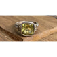 Sterling Silver Yellow Stone Ring Size 7 Cushion Cut Statement Ring 925