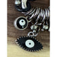 Silver Plated Black Leather Be Happy Evil Eye and Hamsa Hand Beaded Bracelet