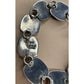 Mexico 925 Sterling Silver Two Tone Square Link Bracelet 36g Toggle 7.5”
