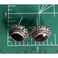 Vintage Sterling Silver Amethyst Purple Bali Stud Earrings