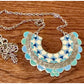 NWOT Brighton CASABLANCA GARDEN Blue Silver Reversible Pendant Necklace MSRP $68