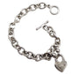 Kiran Jewels KRN Sterling Silver 925 Diamonds 1/4 Ct Heart Chain Charm Bracelet