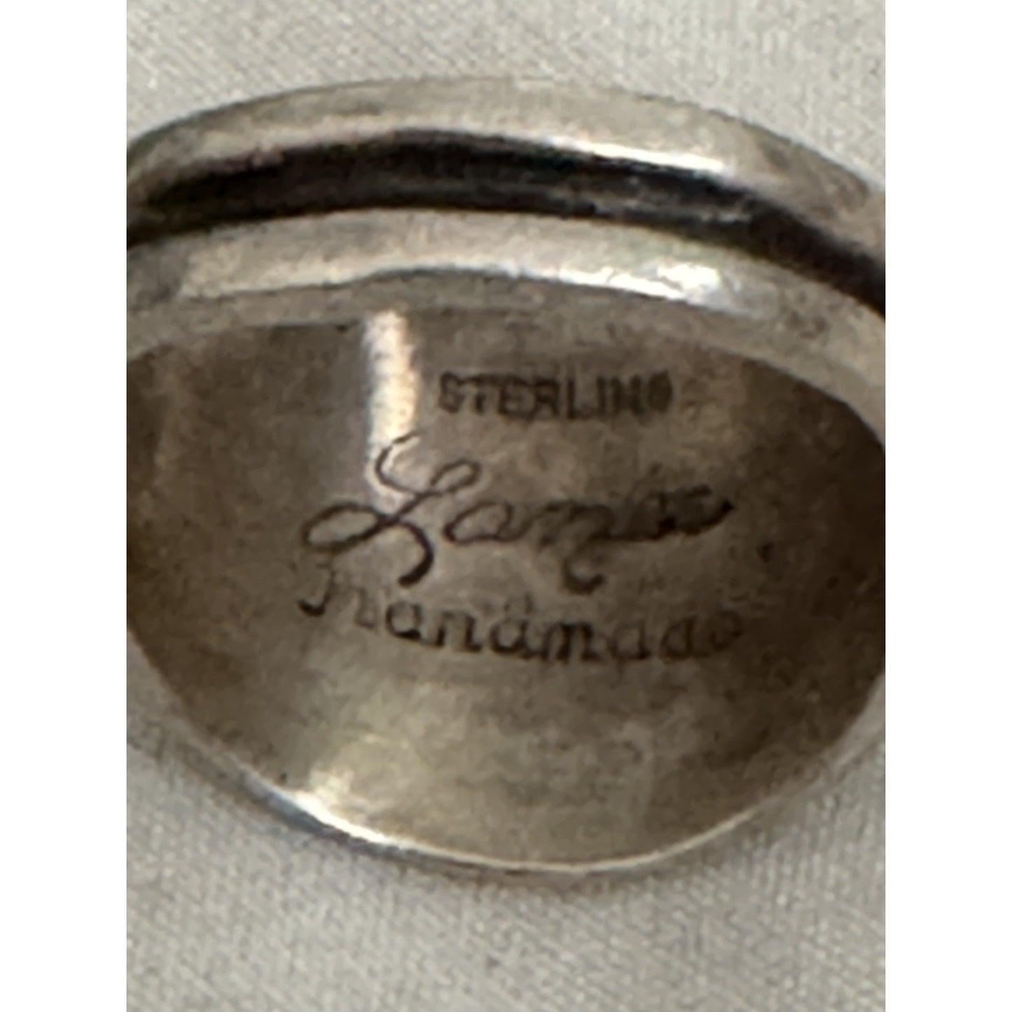 Vintage Navajo Sterling Silver Troy Laner Wide Geometric Ring Size 11.5