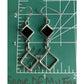 Vintage VC Sterling Silver Black Onyx Square Open Geometric Dangle Drop Earrings