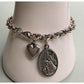 Vintage Italy Sterling Silver Guardian Angel Heart Charm Bracelet