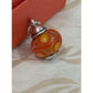 Pre Owned James Avery Retired Sterling Silver Orange Swirl Glass Art Conical Finial