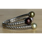 Sterling Silver 925 Multicolor Pearl 3 Row Rope Wrap Ring Size 7.5