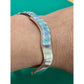 Vintage Southwestern Sterling Silver Blue Green Opal Inlay Cuff Bracelet 22g