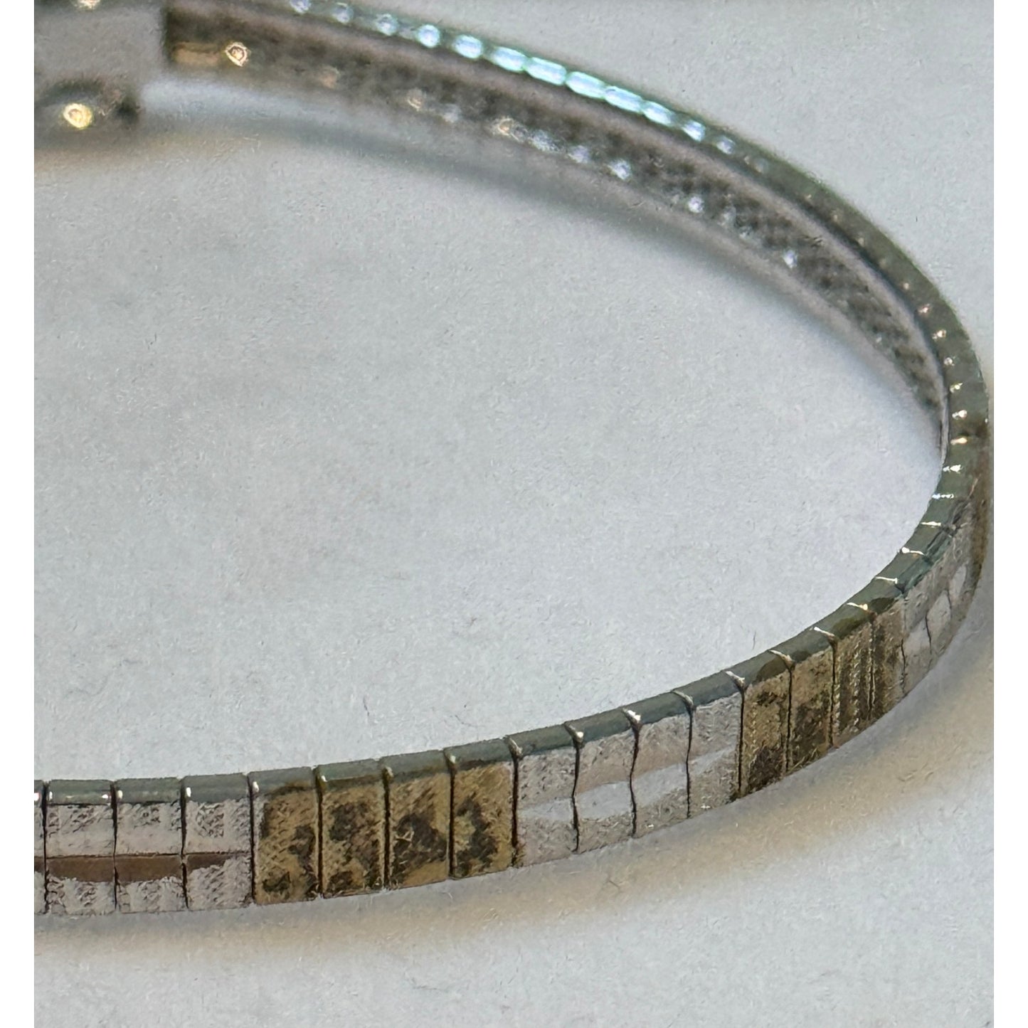 Copied - Vintage Italian 925 Sterling Silver Two Tone Gold Wash Textured Bracelet 7.25”