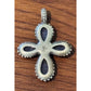 James Avery RARE Sterling Silver Beaded Blue Sodalite Cross Pendant
