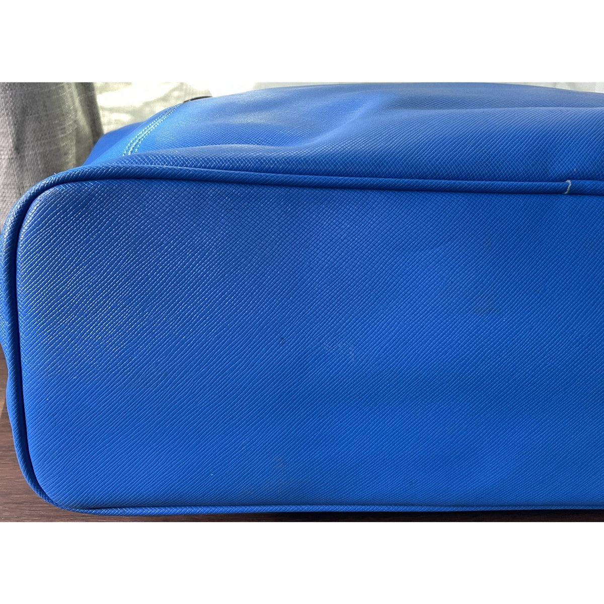 Coach Peyton Leather Cerulean Blue Zip Top Tote Bag Purse