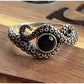 Vintage Sterling Silver Octopus Tentacle Ring Size 10 Black Onyx Stone Ocean