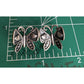 Vintage Sterling Silver Butterfly Heart Mariposa Pierced Earrings Oxidized