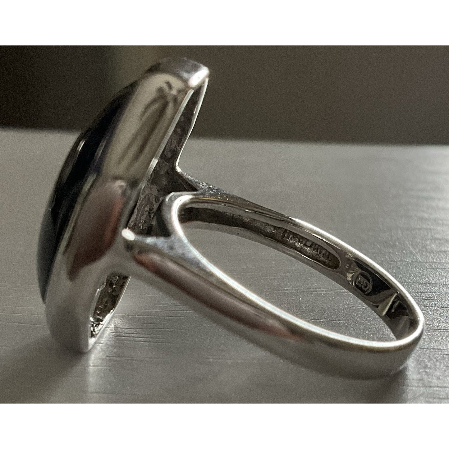 925 Sterling Silver Black Onyx Ring Thailand Octagon Signet Style Size 8