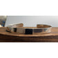 Vintage Sterling Silver Cuff Bracelet Black Inlay Minimalist Modernist 13g