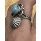 Vintage 925 Sterling Silver Turquoise Concho Flower Ring Southwestern Size 8