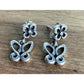Brand New Retired James Avery Sterling Silver Butterfly And Flower Earrings