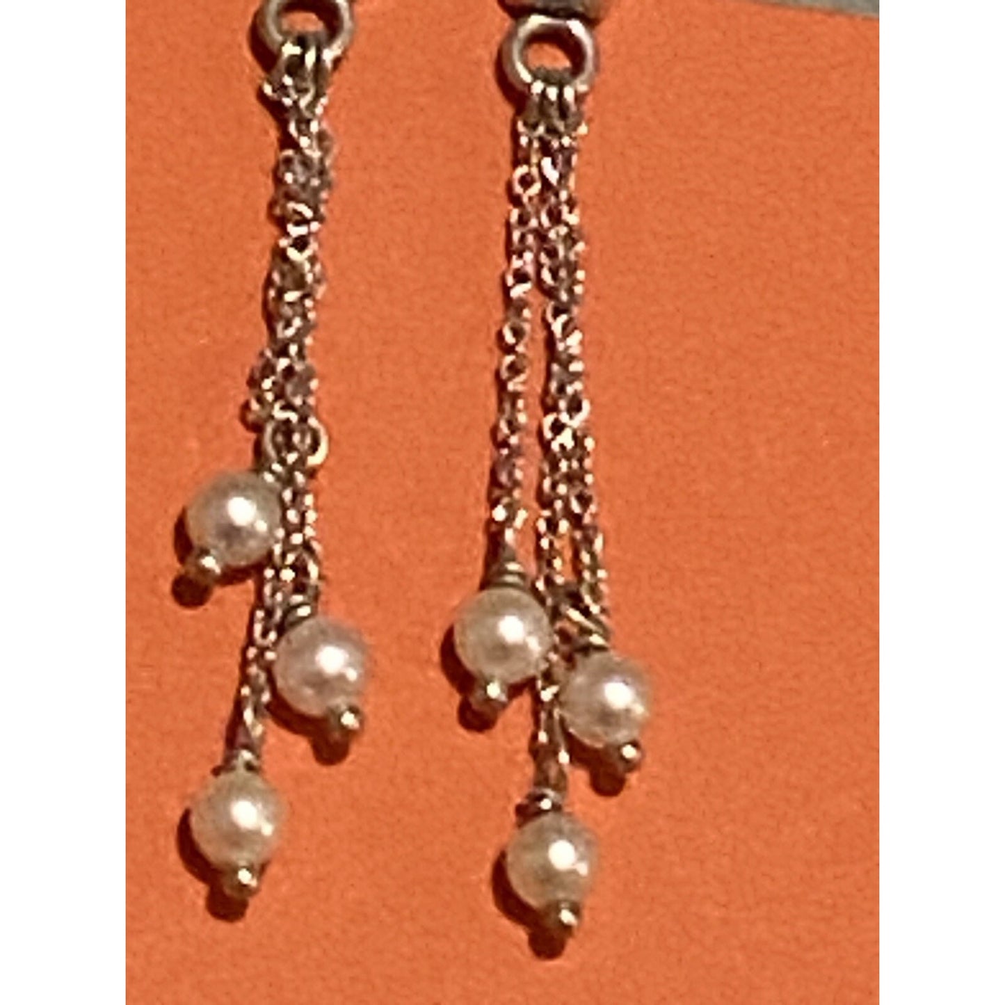 Pre owned James Avery Retired Rare HTF Silver Santorini Turquoise and Pearl Post Earrings