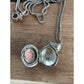 Vintage Sterling Silver Pink Cameo Lady Portrait Oval 925 Pendant Necklace