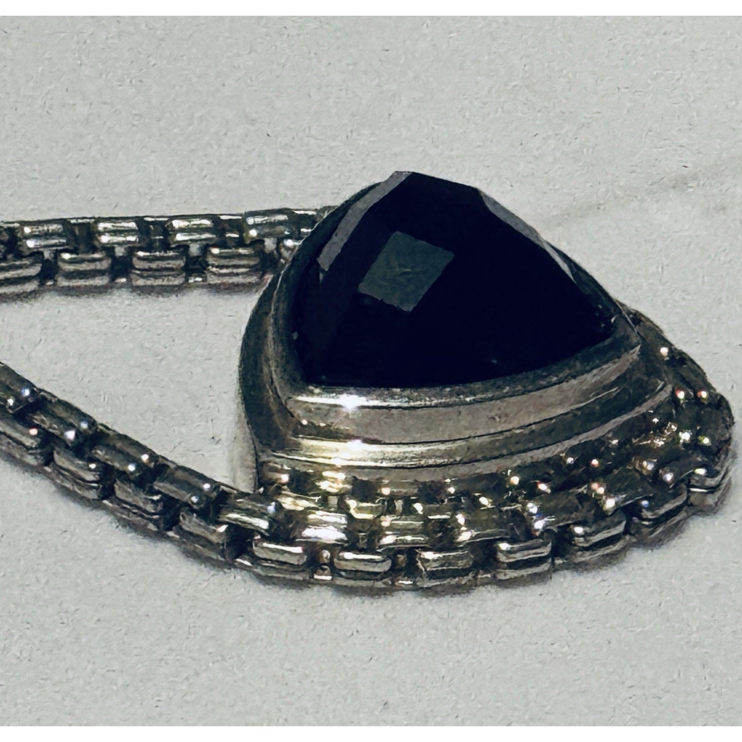 Michael Dawkins 925 Sterling Silver Black Onyx Pendant Enhancer Chain Link 17g