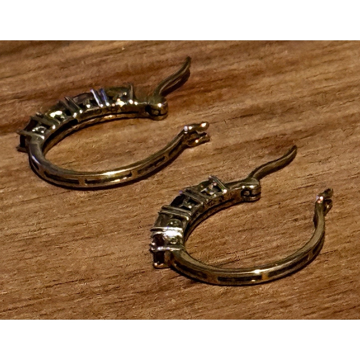 Vintage Ross Simons R925 Vermeil Amethyst Peridot Citrine Garnet Hoop Earrings