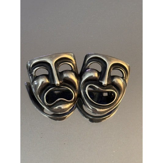 Pre Owned James Avery Retired Rare Large Theater Drama Masks Smile Now Cry Later Pendant
