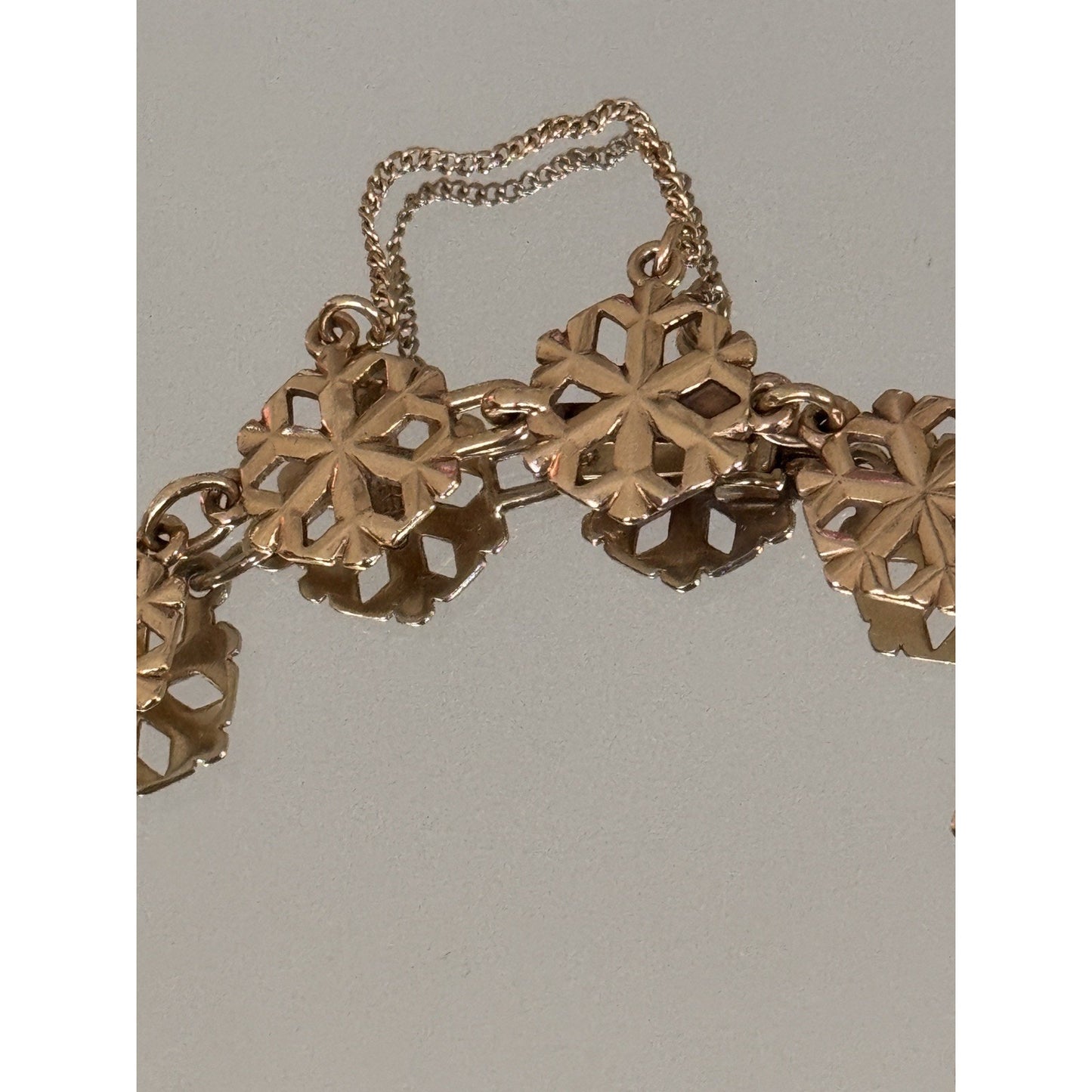 Pre Owned Retired ULTRA RARE James Avery 14K Crystalline Snowflake Bracelet 8” 18gr - 1984