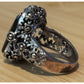 Vintage 18K GE Black Faceted Stone Cocktail Ring Gothic Victorian Revival Sz 8.5
