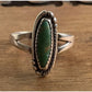 Vintage Navajo Oval Turquoise Sterling Silver Southwestern Style Ring Size 8