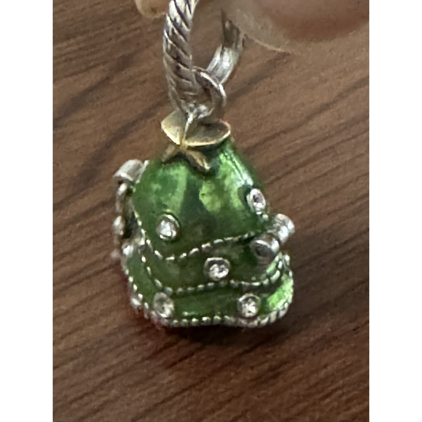 Brand New Brighton Enameled Merry Christmas Tree Opens Up Santa Charm Or Pendant