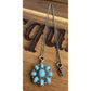 Vintage Sterling Silver Sleeping Beauty Turquoise Cluster Flower Necklace