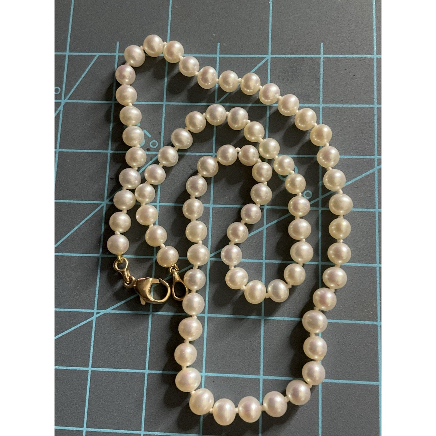 Pre owned James Avery 14k Gold 5mm Pearl Necklace 16” In JA Box