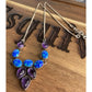 Sterling Silver Blue Opal Amethyst Necklace Statement 925